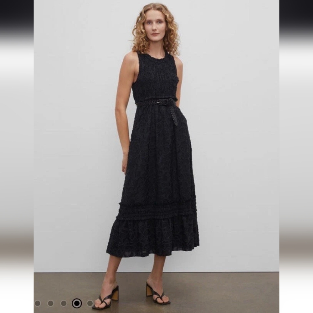 Club Monaco Smocked Tank Dress Black 8 NWT